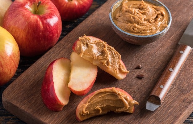 Apples and Peanut Butter for a Snack - easy snacks | Tackle Poor Nutrition and Get Your Senior Eating Healthy With These Yummy Snacks
