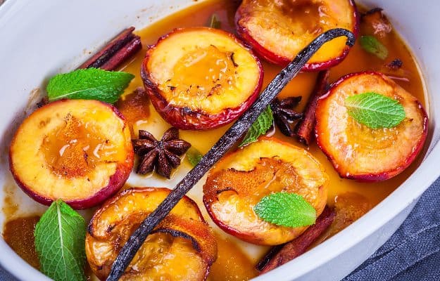 grilled peaches with cinnamon - easy snacks | Tackle Poor Nutrition and Get Your Senior Eating Healthy With These Yummy Snacks