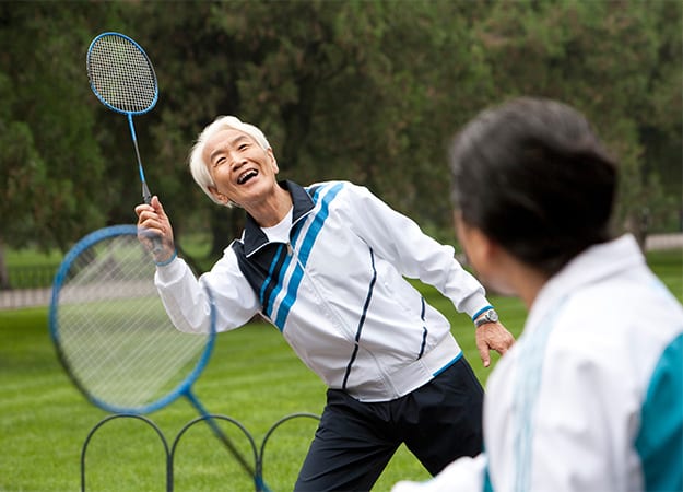 12Oaks-Senior Couple Playing Badminton in a Park-as-3. Badminton