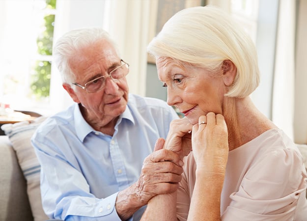 12Oaks-Senior Man Comforting Woman With Depression At Home-as-Stress, Mental Health, Dementia- Understanding the Correlation