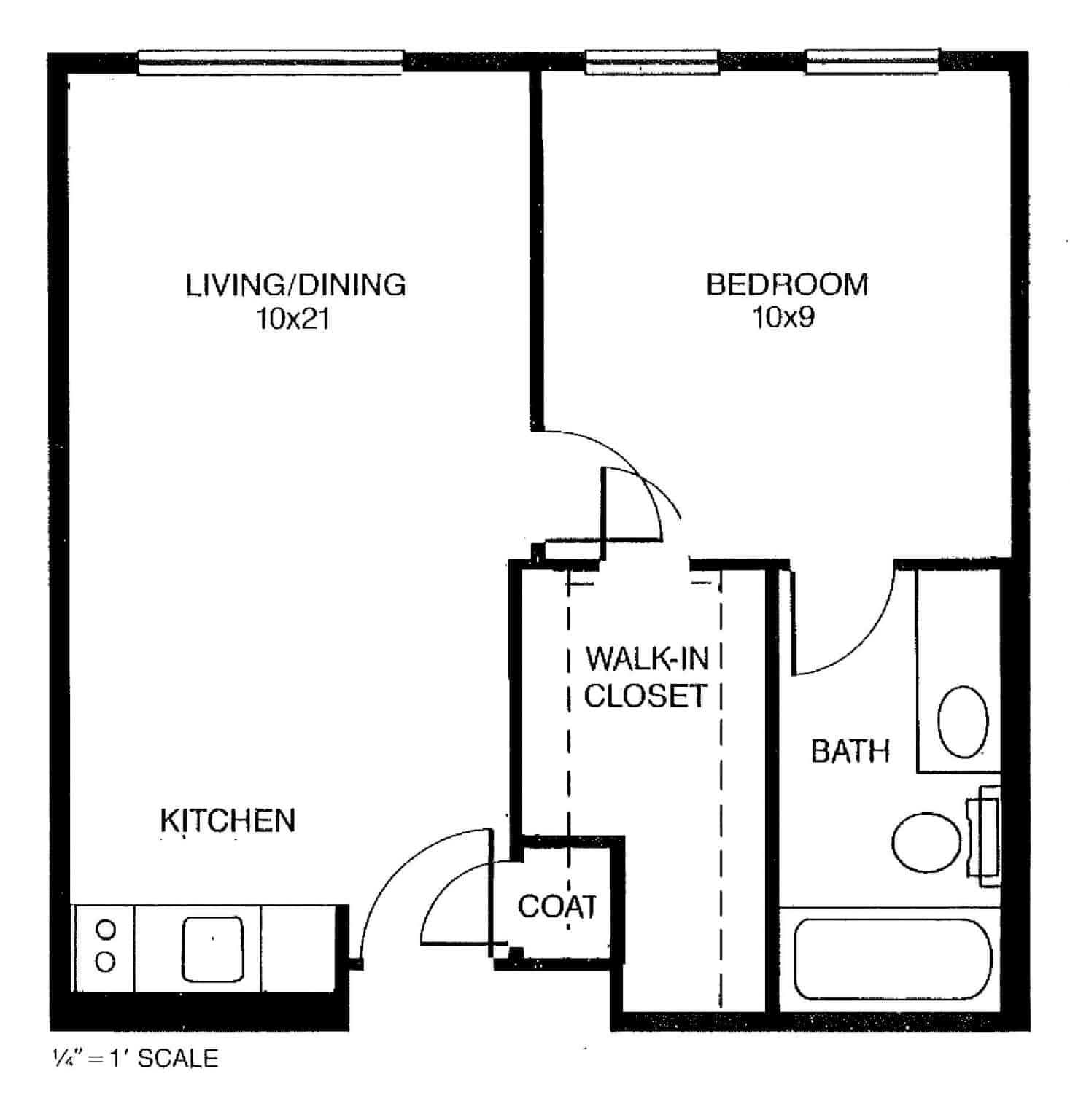 One Bedroom: Plan L
