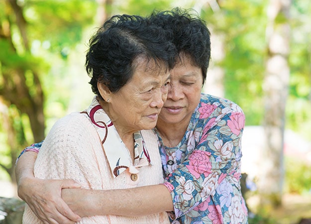 12Oaks-Asian mature woman hugs and consoling her crying old mother-as-2 Show Them They Are Appreciated and Loved