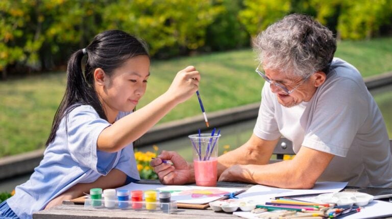teen-girl-enjoy-painting-with-grandfather---Bridging-Generations---Engaging-Activities_as_feature