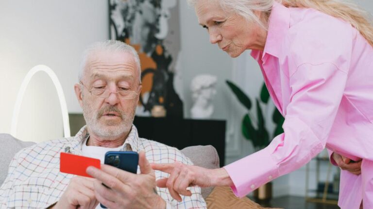 Woman and a Man Making an Online Purchase | black friday shopping guide for seniors px featured image