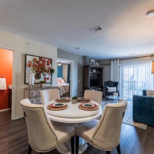 The Cedars at Woodland Hills Modern living space with dining area
