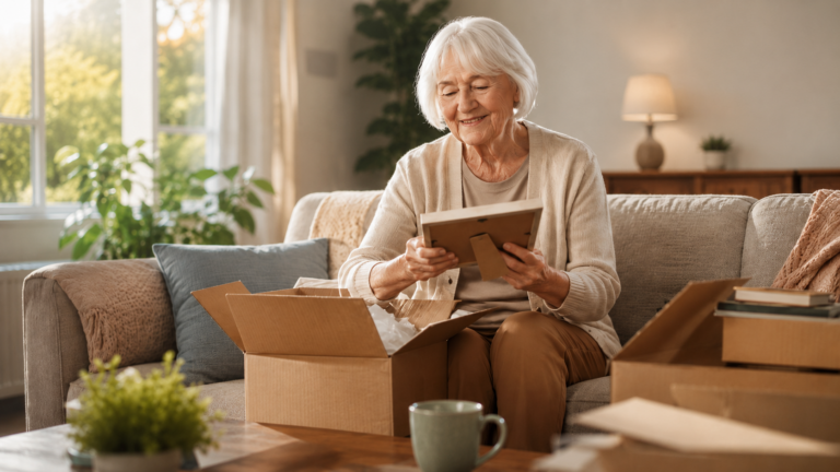 Family member talking with a senior living staff member